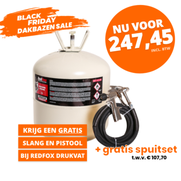 EPDM Spuitlijm Contactlijm – RedFox® – Drukvat 22 L – Slang + Pro Pistool – ca. 40 m² dakvlak – Lijmset Compleet