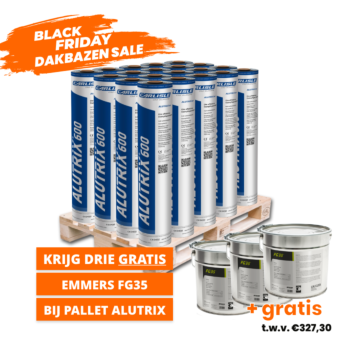 Afbeelding van een pallet Alutrix met een gratis 3x FG35 Primer - Black friday Deal bij dakmaterialen.com
