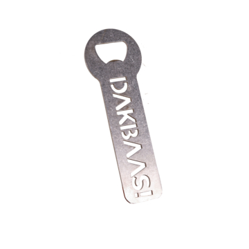 Dakbazen Bierwipper – robuuste RVS bieropener met uitgesneden DAKBAAS! logo, geschikt voor elke Dakbaas