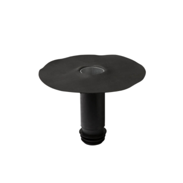 Een afbeelding van een kunststof Resitrix HWA. De kunststof buis is voorzien van een Resitrix SK-W manchet. Deze hemelwaterafvoer is uitermate geschikt voor een dakgoot van Resitrix EPDM. Zowel nieuwbouw als voor renovatie. Dakmaterialen.com - Ieder duurz