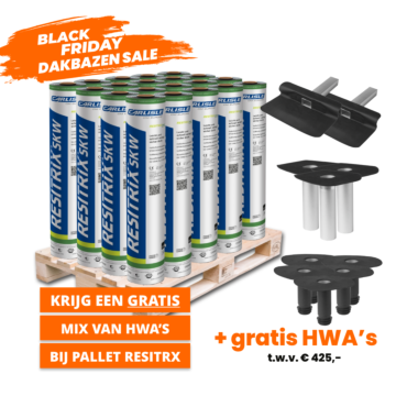 Afbeelding van een pallet Resitrix met een gratis mix van HWA's - Black friday Deal bij dakmaterialen.com