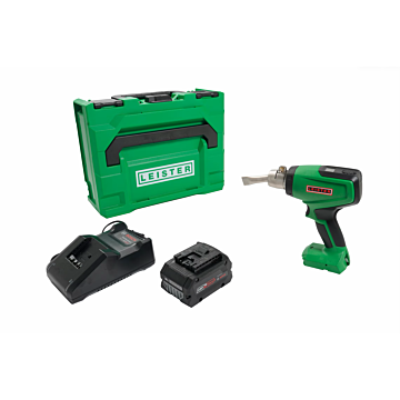 Complete Leister NEXHEAT 300 A-LP set met accu, lader en heteluchtf&ouml;hn