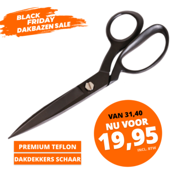 Volledig zicht op een matzwarte Heavy Duty dakdekkers-schaar, 27 cm lang, ideaal voor zware dakklussen