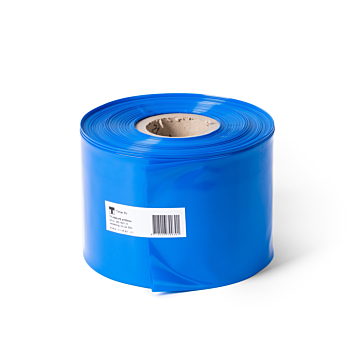 Afbeelding van een rol Tijdelijke HWA. de rol is gemaakt van PE folie en heeft een breedte van ø100mm. De rol is Blauw van kleur.