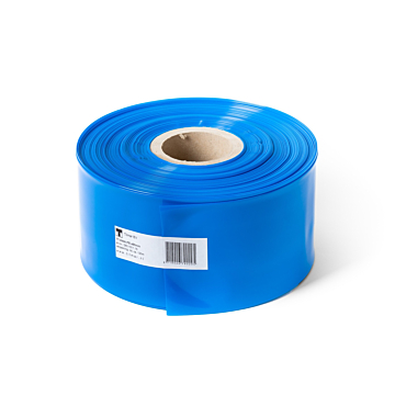 Foto van een rol Tijdelijke HWA, deze tijdelijke HWA heeft een diameter van ø80mm. De tijdelijke HWA is blauw van kleur en is gemaakt van PE folie. 