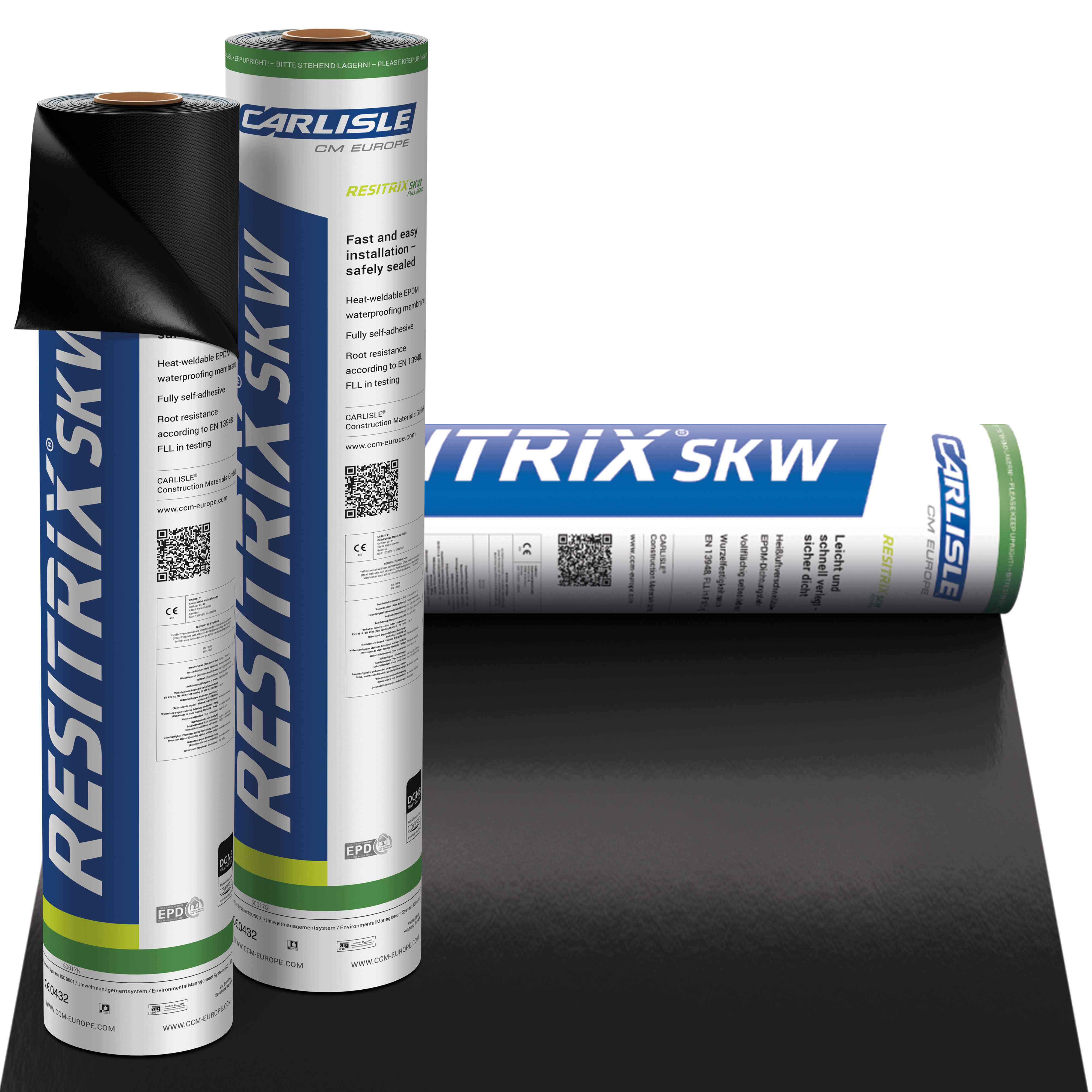 RESITRIX® SK-W Full Bond – Wortelwerende Zelfklevende EPDM Dakbedekking – Lasbaar - 1,0 x 10 m