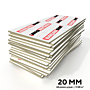 Stapel met 20 mm dikke IKO Enertherm Alu PIR isolatieplaten, inhoud van een pak - Dakmaterialen.com.