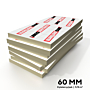 Stapel met 60 mm dikke IKO Enertherm Alu PIR isolatieplaten, inhoud van een pak - Dakmaterialen.com.