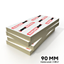 Stapel met 90 mm dikke IKO Enertherm Alu PIR isolatieplaten, inhoud van een pak - Dakmaterialen.com.