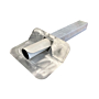 Afbeelding van een aluminium kiezelbak met een opgerold manchet van witte EPDM. Uniek product. Witte EPDM 1.52 mm dik. De duurzaamheid van EPDM gecombineerd met de voordelen van witte dakbedekking. Dakmaterialen.com Ieder duurzaam dak binnen handbereik