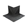 Afbeelding van een zwarte Hertalan prefab uitwendige hoek, perfect voor elke Europese EPDM. Dakmaterialen.com