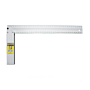 Aluminium winkelhaak van 35 cm met duidelijke schaalverdeling en ophangoog, geschikt voor precisiewerk in diverse bouw- en renovatieprojecten.