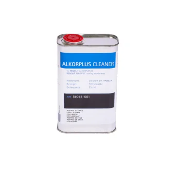 Blik Renolit Alkorplus Cleaner 1L, een professioneel reinigingsmiddel voor PVC-dakbedekking en laszones.