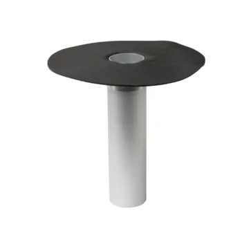 Afbeelding van een ALUMINIUM HWA met bevestigingsflens en voorzien van een prefab EPDM manchet. Eenvoudige installatie.