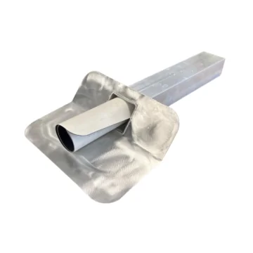 Afbeelding van een aluminium kiezelbak met een opgerold manchet van witte EPDM. Uniek product. Witte EPDM 1.52 mm dik. De duurzaamheid van EPDM gecombineerd met de voordelen van witte dakbedekking. Dakmaterialen.com Ieder duurzaam dak binnen handbereik