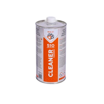 Blik Seal-It 510 Cleaner, een professionele reiniger in een metalen verpakking met een witte schroefdop. Voor het ontvetten en reinigen van oppervlakken zoals glas, PVC en metaal.