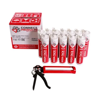 Seal-It Kit Starterskit met 12 kokers Seal-It 360 High-Tack kleur wit en een premium kitspuit, perfect voor sterke montage en afdichting op diverse ondergronden.
