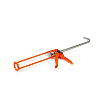 Afbeelding van een oranje kitspuit. Ideaal voor het verwerken van EPDM kit. Verkrijgbaar bij Dakmaterialen.com