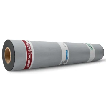 Afbeelding van een rol Unicoat. Bitumen onderbaan van Soprema. Perfect in combinatie met Soprema Garantgum. Dakmaterialen.com - Ieder duurzaam dak binnen handbereik.